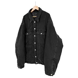 Balenciaga Giacca in denim giapponese imbottita nera da uomo