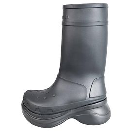 Botas de goma grises Balenciaga Crocs para hombres con logo