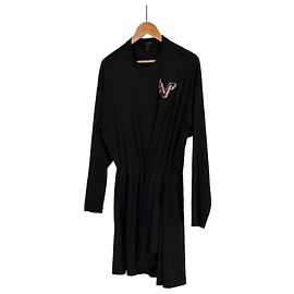 Louis Vuitton Damen Mini Kleid aus Baumwolle mit LV Kristall-Logo Schwarz