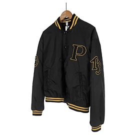 Prada Giacca Bomber Varsity in Re-Nylon con Patch Logo da Uomo Nera