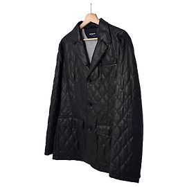 Kiton Blazer in pelle di agnello trapuntato per uomo