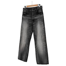 Balenciaga Pantaloni larghi dritti in denim lavato grigio
