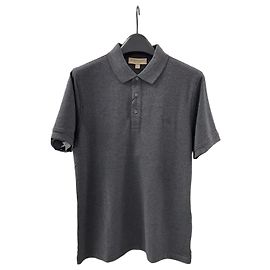 Burberry Camisa PK masculina bordada com letras cinza escuro