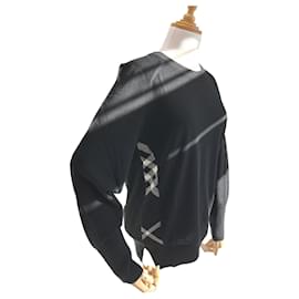 Meigan Wollkarierter Strickpullover Schwarz - Burberry