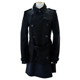 Burberry Abrigo trench de cuadros para mujer Harbourne Negro