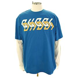 Langarm-Lagen-T-Shirt XJEUN aus Baumwolle in Blau - Gucci