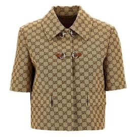 Gucci Giacca in tela con GG Horsebit