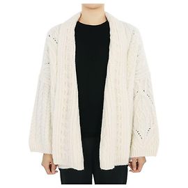 Loro Piana Kabelstrick-Cashmere-Cardigan (Elfenbein)