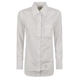 Thom Browne Camicia in popeline di cotone classica con rifinitura RWB