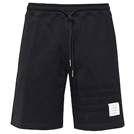 Shorts in seersucker di cotone a righe Loopback - Thom Browne