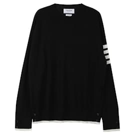 Gestreifter Rundhals-Pullover aus Wolle - Thom Browne