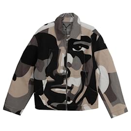 Louis Vuitton Patchwork-Porträt-Denimjacke Größe