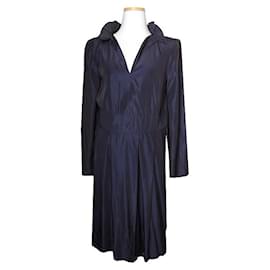 Vestido de mezcla de seda azul marino - Marni