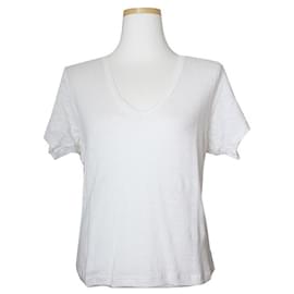 Ivory U-Ausschnitt Leinen T-Shirt von Isabel Marant Étoile