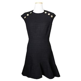 Vestido de tweed negro - Sandro