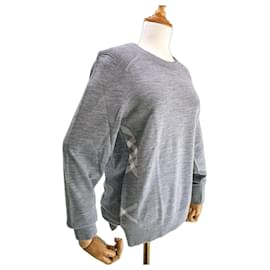 Meigan Wollkarierter Damenstrickpullover MITTELGRAU - Burberry