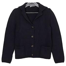 Cardigan in lana lavorato a maglia blu navy taglia - Salvatore Ferragamo