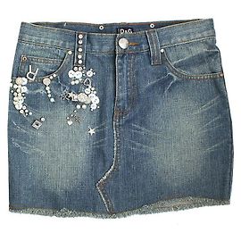 Dolce & Gabbana Jeansrock mit Perlenapplikation