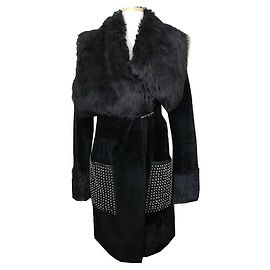 Cappotto Mustang in agnello nero Philipp Plein