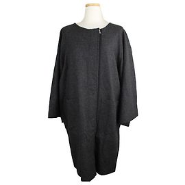 Oversized Woll-Kaschmir-Reißverschlussmantel in Anthrazit von Dries Van Noten