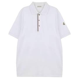 Polo T-Shirt mit drei Streifen und Patch - Moncler