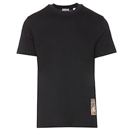 Check Label Baumwoll-T-Shirt mit kurzen Ärmeln - Burberry