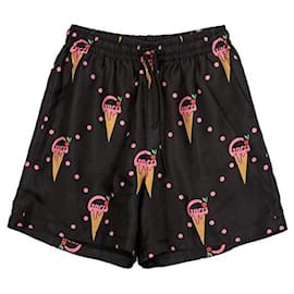 Pantalones cortos de seda twill con estampado de helado cremoso XXS - Gucci