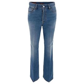 Gucci Pantaloni in denim cropped a zampa