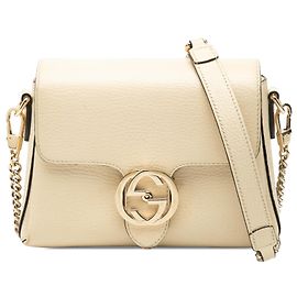 Gucci Bianco Piccolo Dollar Pelle di Vitello Interlocking G Crossbody