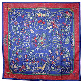 Seidenschal Hermès Blue Pierres D'Orient Et D'Occident 90