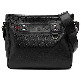 Borsa a tracolla Gucci Guccissima nera