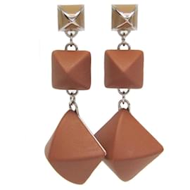Boucles d'oreilles en cuir et métal Medor Gaine GM d'Hermès