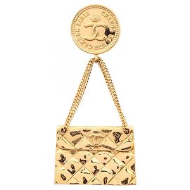 Spilla placcata in oro Chanel Coco Mark