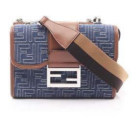 Borsa a Spalla Fendi Double Baguette Zucca