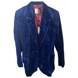 Tommy Hilfiger Blazer de Terciopelo Azul Marino