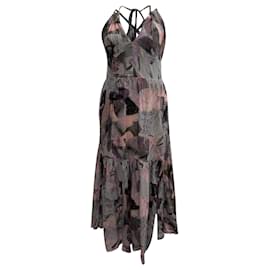 Vestido maxi sin espalda impreso Iro Mauge en algodón multicolor