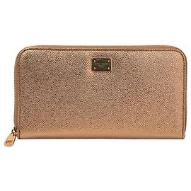 Portafoglio Dolce & Gabbana Sicily Pelle Metallica Rosa Dorata