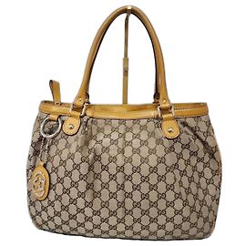 Borsa a Spalla Sukey Medium in Tela GG Gucci Beige/Marrone