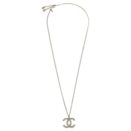 CHANEL Coco Mark Necklace Black Golden Gold-plated ref.JC2590355