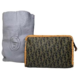 Clutch Vintage Dior Oblique Monogram Nero Cammello