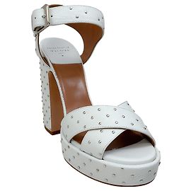 Sandali con piattaforma Rosange in pelle bianca con borchie Laurence Dacade