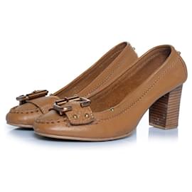 Chloé, brauner Leder-Loafer-Pump