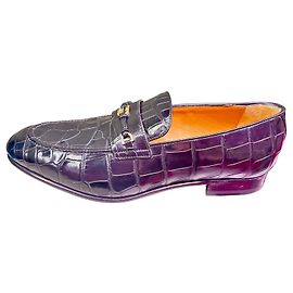 Mocassini Gucci in pelle di coccodrillo nero