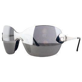 Dior von Galliano SS00 ‚Futura‘ randlose Piloten-Wrap-Maske Sonnenbrille