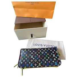 Louis Vuitton Black Multicolore Monogram Zippy Wallet