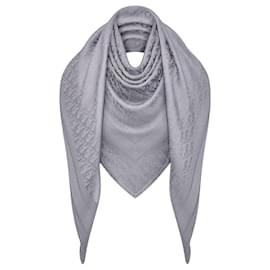Stola Dior Oblique Monogramma Seta Lana Cashmere Grigia