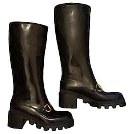 Schwarze Gummistiefel Gucci