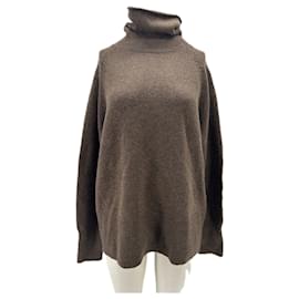 Brauner Wollpullover mit Kragen - Autre Marque