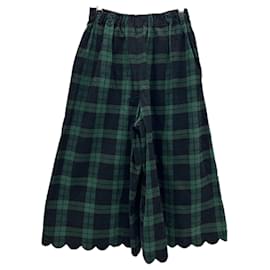 Green checkered cotton culotte skirt - Manoush