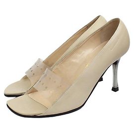 Chanel Pumps aperti con punteggiatura beige